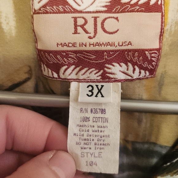 RJC VINTAGE HAWAIIAN ISLAND/POLYNESIAN BEACH COTTON BUTTON S/S MENS SIZE 3XL - Picture 5 of 12